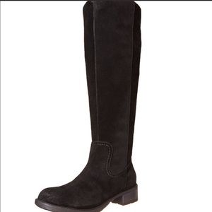 Clarks Suede Swansea Black Zip Riding Boots sz 6